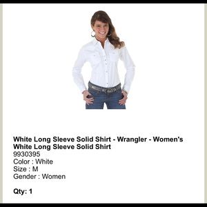 Women’s Wrangler white long sleeve button up